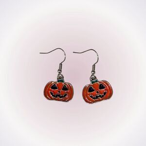 Orange Halloween jack-o-lantern 🎃 dangle earrings | Sz OS, New